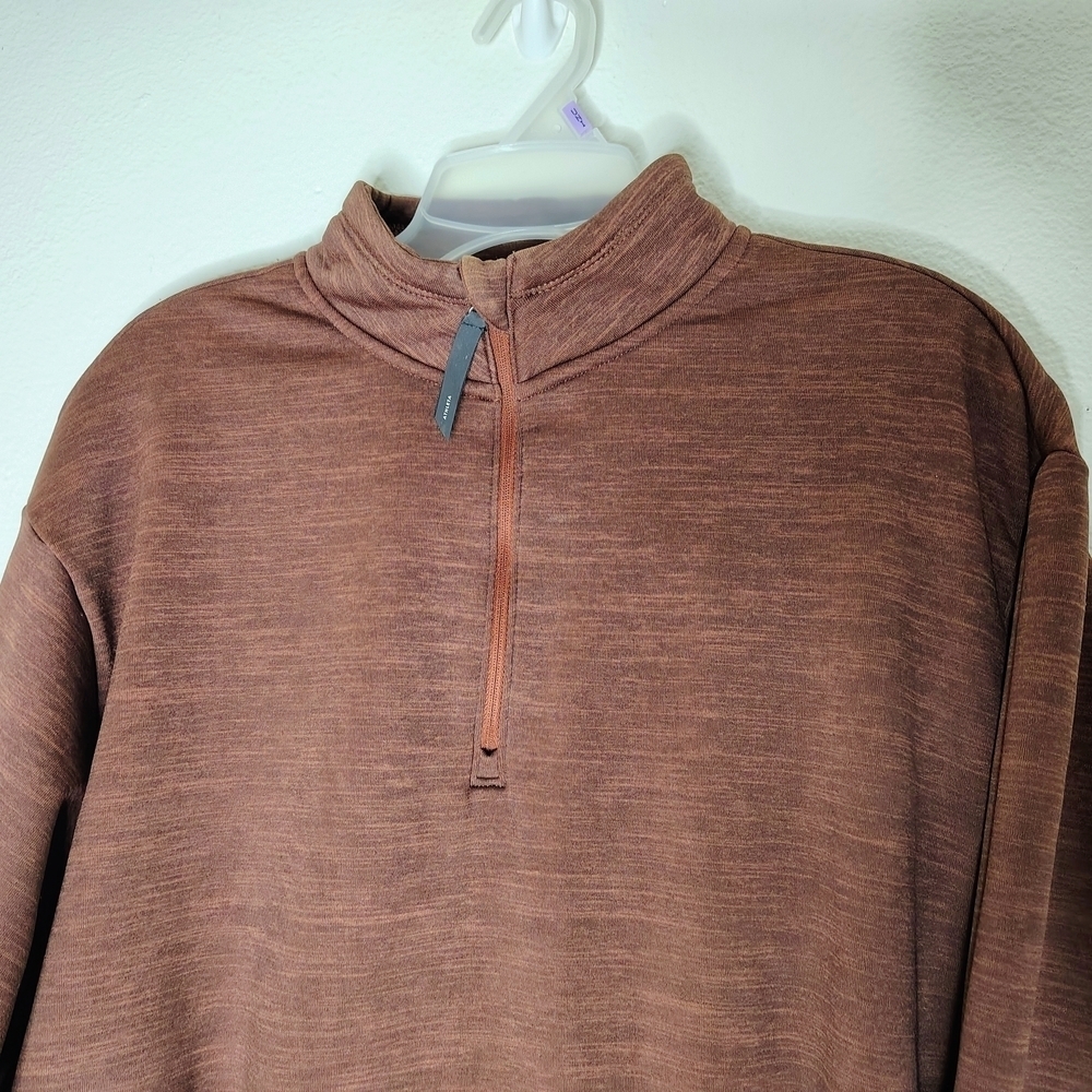 Athleta Women's Brick 1/4 Zip Cowl Neck Pullover Cropped Sweater Sz L One Pocket - Picture 2 of 16